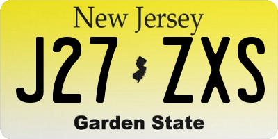 NJ license plate J27ZXS