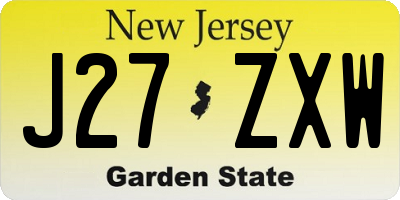 NJ license plate J27ZXW