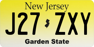 NJ license plate J27ZXY