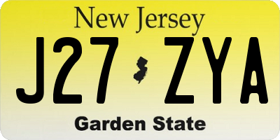 NJ license plate J27ZYA