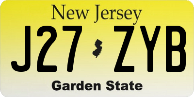 NJ license plate J27ZYB