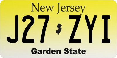 NJ license plate J27ZYI