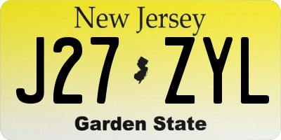 NJ license plate J27ZYL