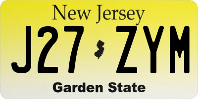 NJ license plate J27ZYM