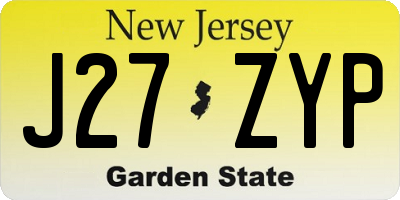NJ license plate J27ZYP