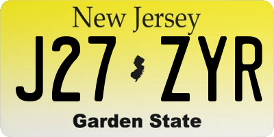 NJ license plate J27ZYR