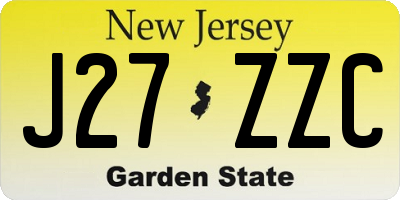 NJ license plate J27ZZC