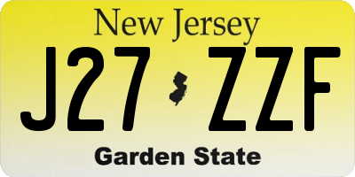 NJ license plate J27ZZF
