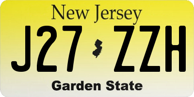 NJ license plate J27ZZH