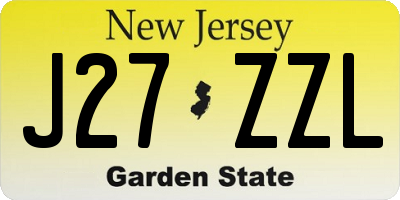 NJ license plate J27ZZL