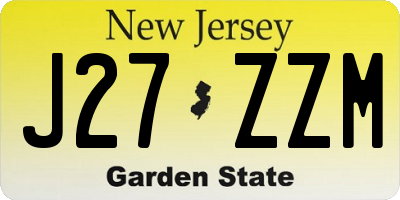 NJ license plate J27ZZM