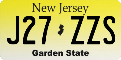 NJ license plate J27ZZS