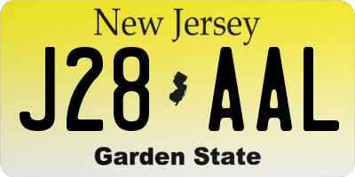 NJ license plate J28AAL