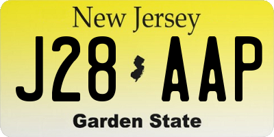 NJ license plate J28AAP