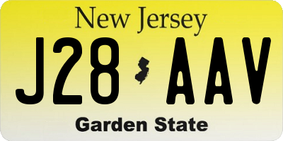 NJ license plate J28AAV