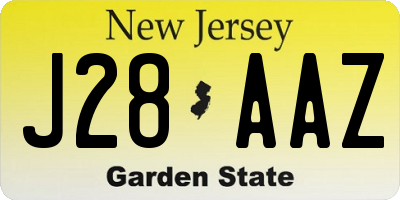 NJ license plate J28AAZ
