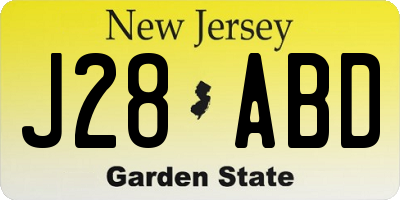 NJ license plate J28ABD