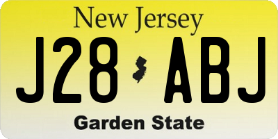 NJ license plate J28ABJ