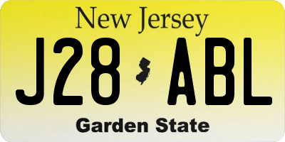 NJ license plate J28ABL
