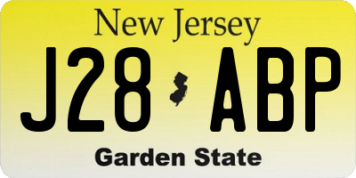 NJ license plate J28ABP