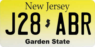 NJ license plate J28ABR