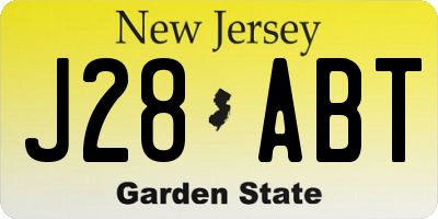 NJ license plate J28ABT