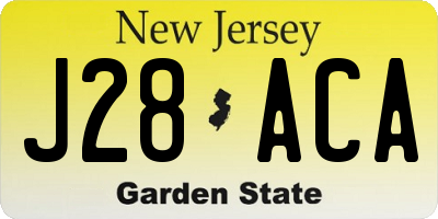 NJ license plate J28ACA