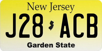 NJ license plate J28ACB
