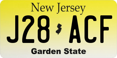 NJ license plate J28ACF