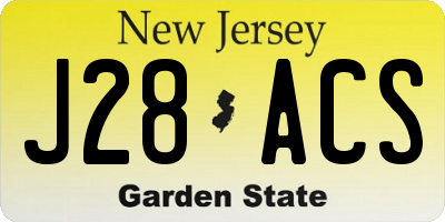 NJ license plate J28ACS