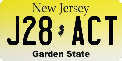 NJ license plate J28ACT