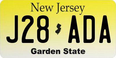 NJ license plate J28ADA