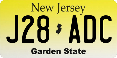 NJ license plate J28ADC