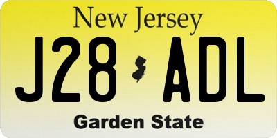 NJ license plate J28ADL