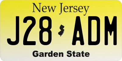 NJ license plate J28ADM