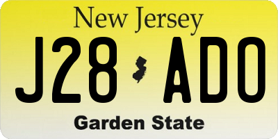 NJ license plate J28ADO