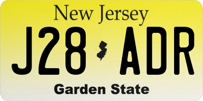 NJ license plate J28ADR