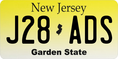 NJ license plate J28ADS