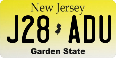 NJ license plate J28ADU