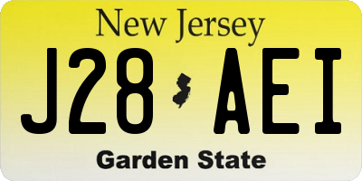 NJ license plate J28AEI