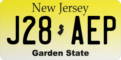 NJ license plate J28AEP
