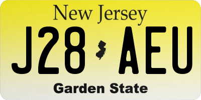 NJ license plate J28AEU