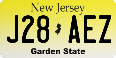 NJ license plate J28AEZ