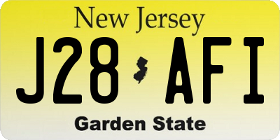 NJ license plate J28AFI