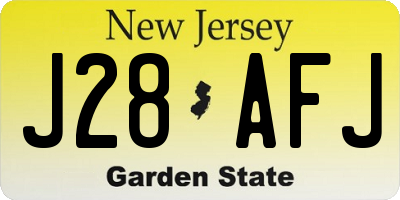 NJ license plate J28AFJ