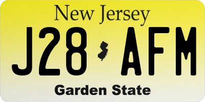 NJ license plate J28AFM