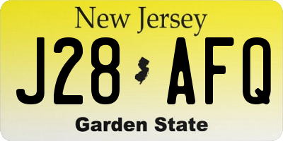 NJ license plate J28AFQ