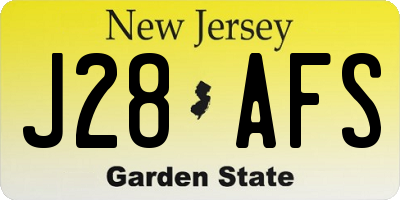 NJ license plate J28AFS