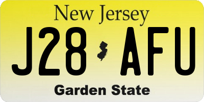 NJ license plate J28AFU