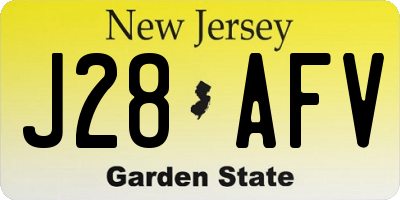 NJ license plate J28AFV